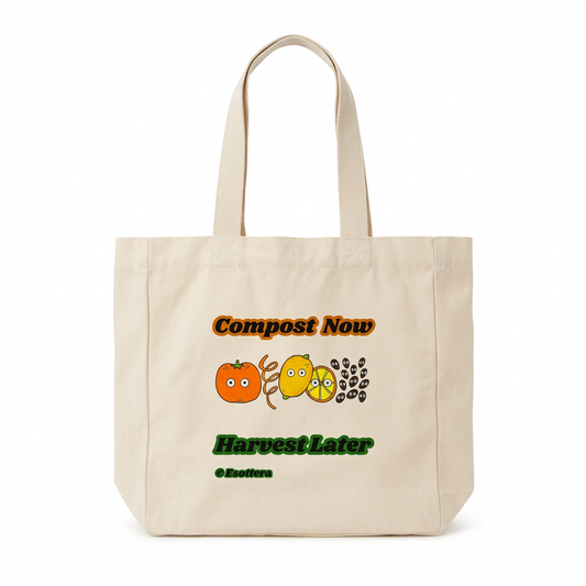 Compost Now - Harvest Later Organic Cotton TotePrinted Bag104705306 Compost Now - Harvest Later Organic Cotton TotePrinted Bag104705306