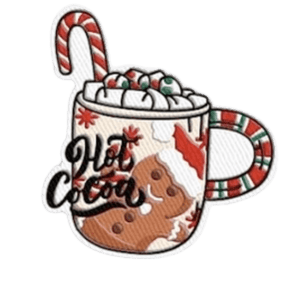Hot Cocoa Embroidered Patch Iron - OnFabric Patches Hot Cocoa Embroidered Patch Iron - OnFabric Patches