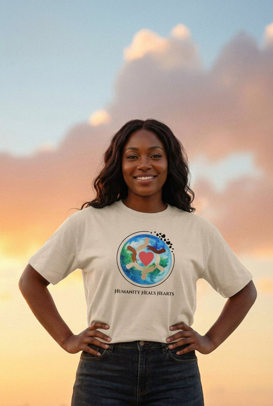 Humanity Heals Hearts Organic Cotton Oversized TeePrinted T-shirt101300585 Humanity Heals Hearts Organic Cotton Oversized TeePrinted T-shirt101300585
