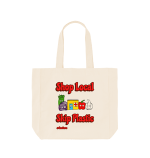 Organic Cotton Tote Bag - Shop Local - Skip PlasticPrinted Bag104707020 Organic Cotton Tote Bag - Shop Local - Skip PlasticPrinted Bag104707020