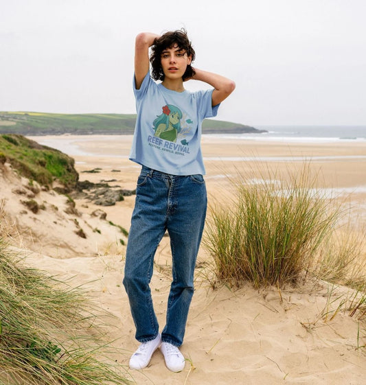 Reef Revival Boxy Tee - Ocean Blue or Natural White | ESO Limited EditionPrinted T-shirt92254378 Reef Revival Boxy Tee - Ocean Blue or Natural White | ESO Limited EditionPrinted T-shirt92254378