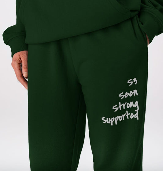 Unisex Organic Cotton Joggers - S3 Seen • Strong • Supported | Evergreen Eco - Friendly Fleece | Ethical, Sustainable LoungewearJoggers98594563 Unisex Organic Cotton Joggers - S3 Seen • Strong • Supported | Evergreen Eco - Friendly Fleece | Ethical, Sustainable LoungewearJoggers98594563
