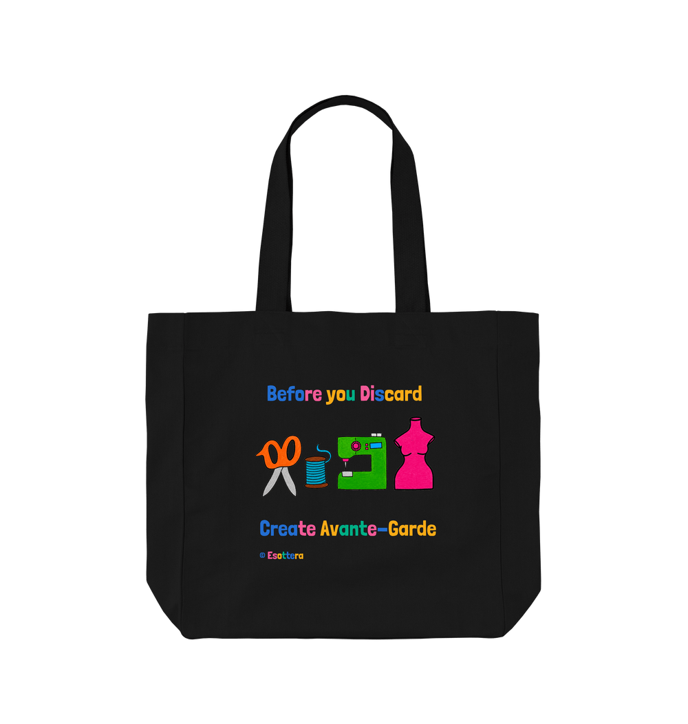 Black Printed Bag Front