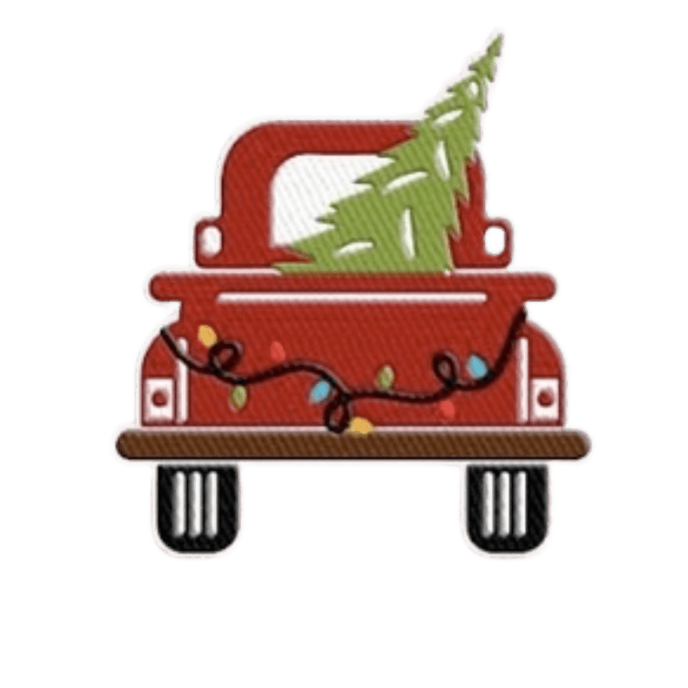 Festive Red Truck Embroidered PatchFabric Patches